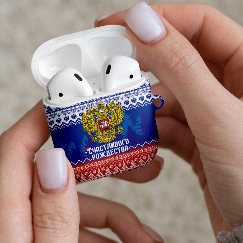 Russia Christmas AirPods Case Double Headed Eagle Christmas Patterns - Wonder Print Shop