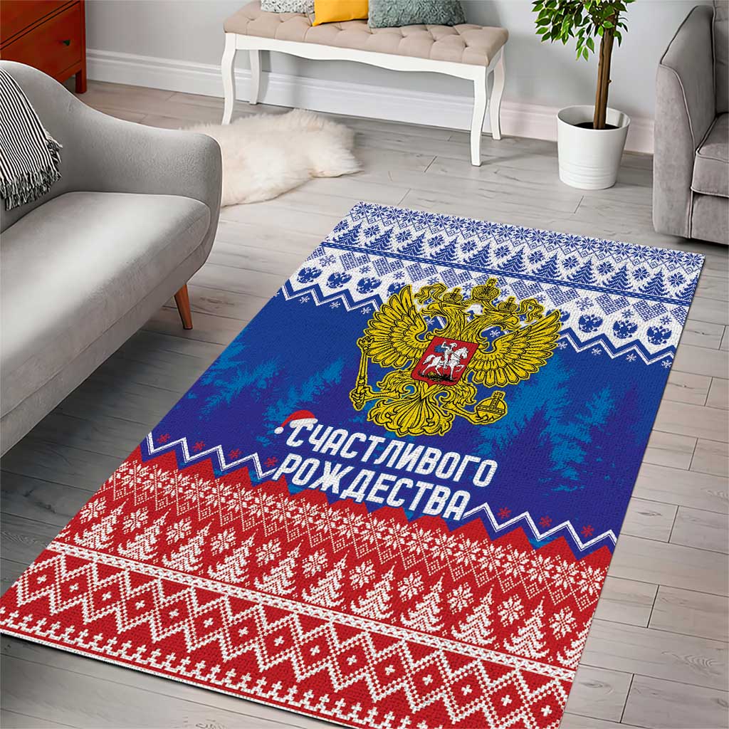 Russia Christmas Area Rug Double Headed Eagle Christmas Patterns - Wonder Print Shop
