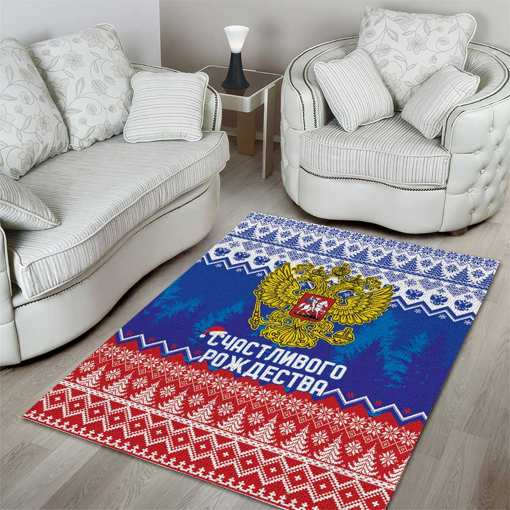 Russia Christmas Area Rug Double Headed Eagle Christmas Patterns - Wonder Print Shop