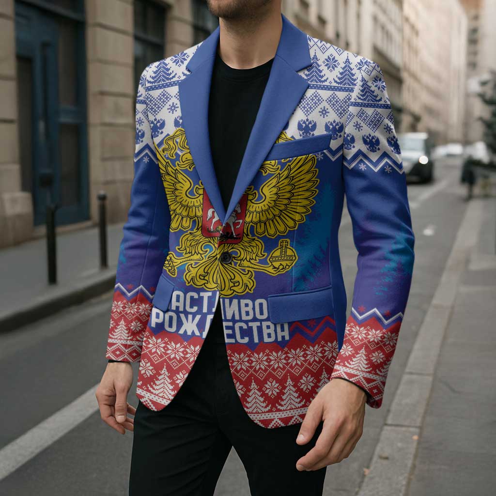 Russia Christmas Blazer Double Headed Eagle Christmas Patterns - Wonder Print Shop