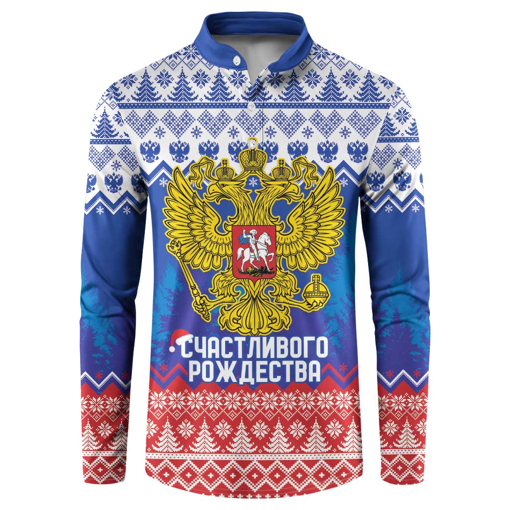 Russia Christmas Button Sweatshirt Double Headed Eagle Christmas Patterns - Wonder Print Shop
