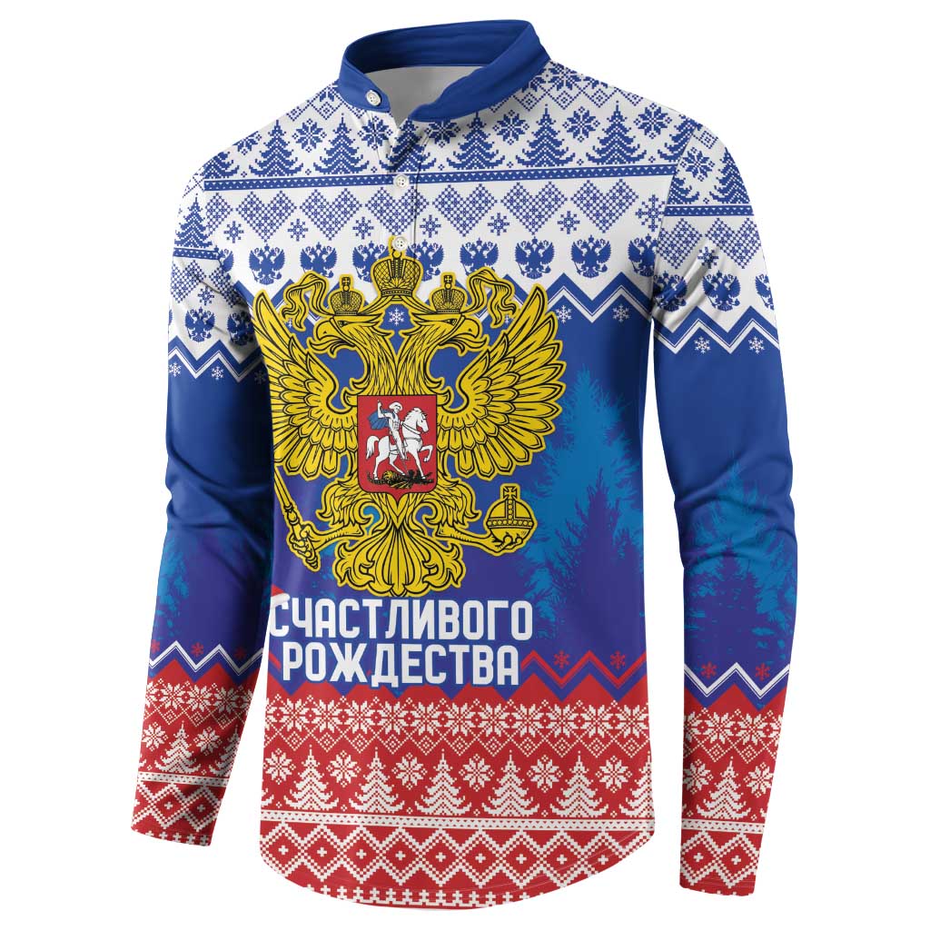 Russia Christmas Button Sweatshirt Double Headed Eagle Christmas Patterns - Wonder Print Shop