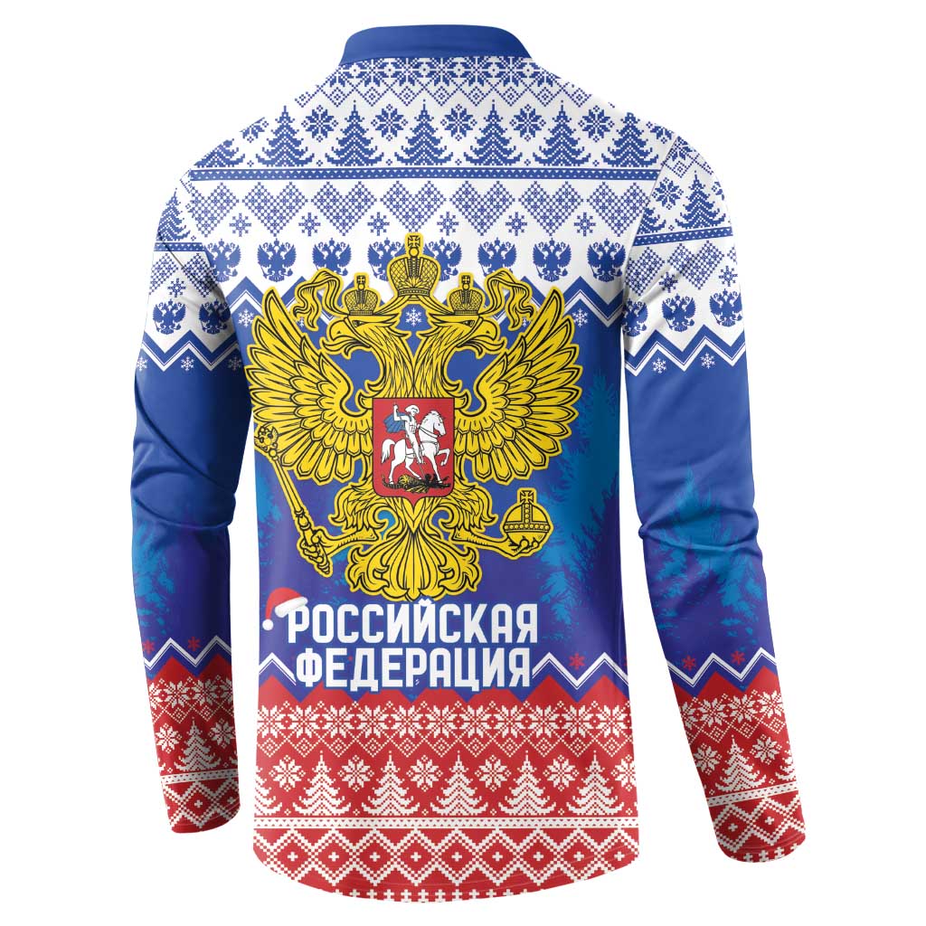 Russia Christmas Button Sweatshirt Double Headed Eagle Christmas Patterns - Wonder Print Shop