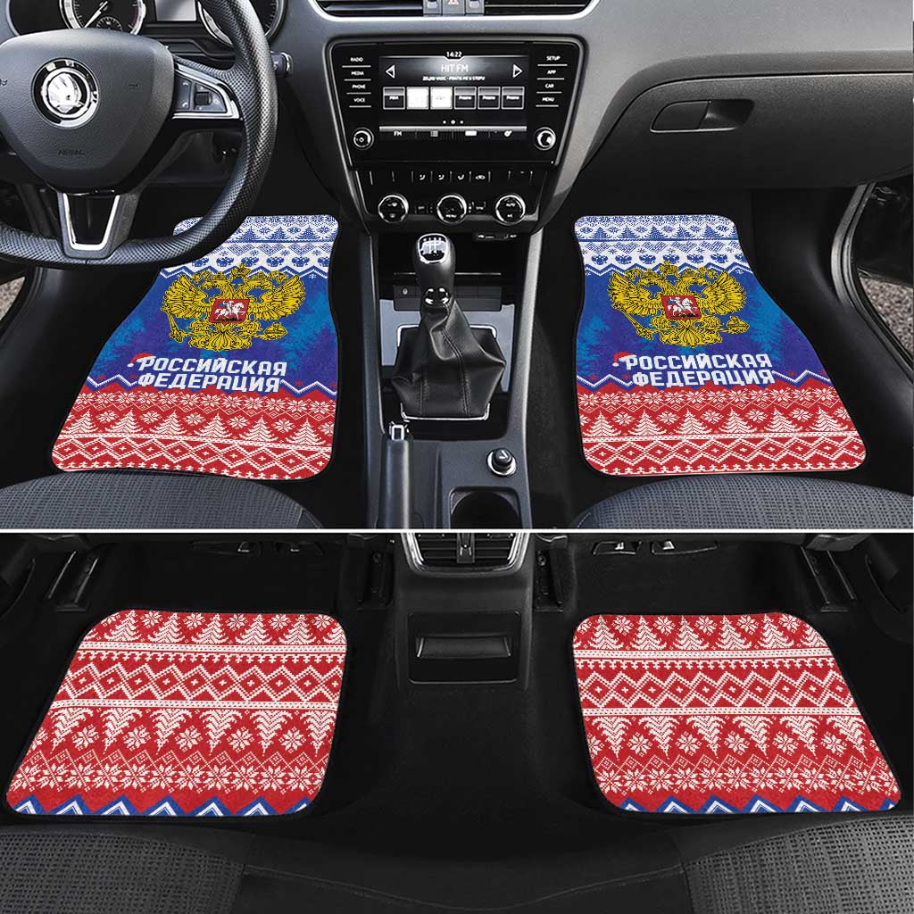 Russia Christmas Car Mats Double Headed Eagle Christmas Patterns - Wonder Print Shop
