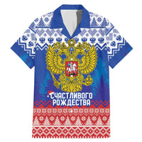 Russia Christmas Family Matching Mermaid Dress and Hawaiian Shirt Double Headed Eagle Christmas Patterns - Wonder Print Shop