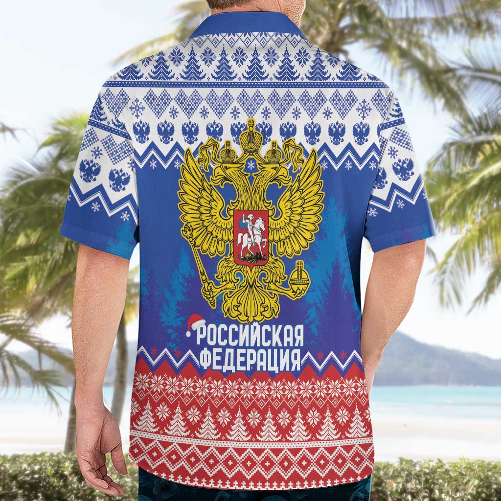 Russia Christmas Hawaiian Shirt Double Headed Eagle Christmas Patterns - Wonder Print Shop
