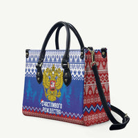Russia Christmas Leather Bag Double Headed Eagle Christmas Patterns - Wonder Print Shop