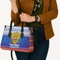 Russia Christmas Leather Bag Double Headed Eagle Christmas Patterns - Wonder Print Shop