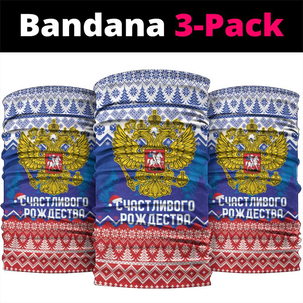 Russia Christmas Neck Gaiter Double Headed Eagle Christmas Patterns - Wonder Print Shop
