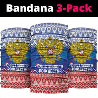 Russia Christmas Neck Gaiter Double Headed Eagle Christmas Patterns - Wonder Print Shop