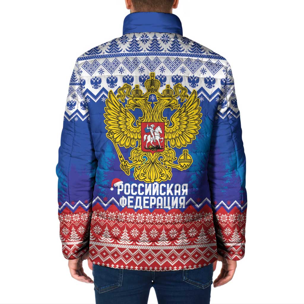 Russia Christmas Padded Jacket Double Headed Eagle Christmas Patterns - Wonder Print Shop