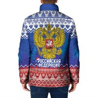 Russia Christmas Padded Jacket Double Headed Eagle Christmas Patterns - Wonder Print Shop
