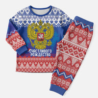 Russia Christmas Pajama Set Double Headed Eagle Christmas Patterns - Wonder Print Shop