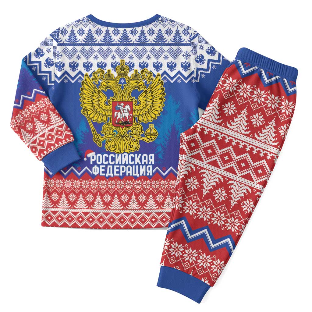 Russia Christmas Pajama Set Double Headed Eagle Christmas Patterns - Wonder Print Shop