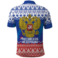 Russia Christmas Polo Shirt Double Headed Eagle Christmas Patterns - Wonder Print Shop