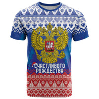 Russia Christmas T Shirt Double Headed Eagle Christmas Patterns - Wonder Print Shop