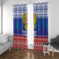Russia Christmas Window Curtain Double Headed Eagle Christmas Patterns - Wonder Print Shop