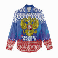 Russia Christmas Women Casual Shirt Double Headed Eagle Christmas Patterns - Wonder Print Shop