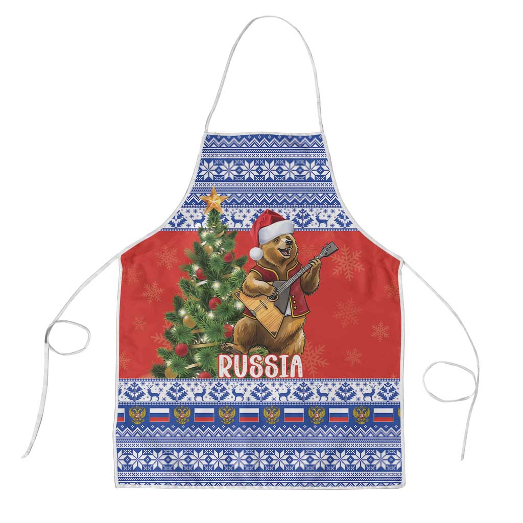 Russia Christmas Apron Brown Bear Playing Balalaika - Wonder Print Shop