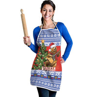 Russia Christmas Apron Brown Bear Playing Balalaika - Wonder Print Shop