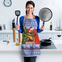 Russia Christmas Apron Brown Bear Playing Balalaika - Wonder Print Shop