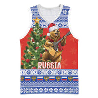 Russia Christmas Basketball Jersey Brown Bear Playing Balalaika - Wonder Print Shop