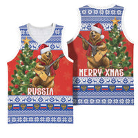 Russia Christmas Basketball Jersey Brown Bear Playing Balalaika - Wonder Print Shop