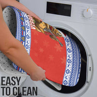 Russia Christmas Bathroom Set Brown Bear Playing Balalaika - Wonder Print Shop