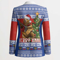 Russia Christmas Blazer Brown Bear Playing Balalaika - Wonder Print Shop