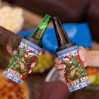 Russia Christmas 4 in 1 Can Cooler Tumbler Brown Bear Playing Balalaika - Wonder Print Shop