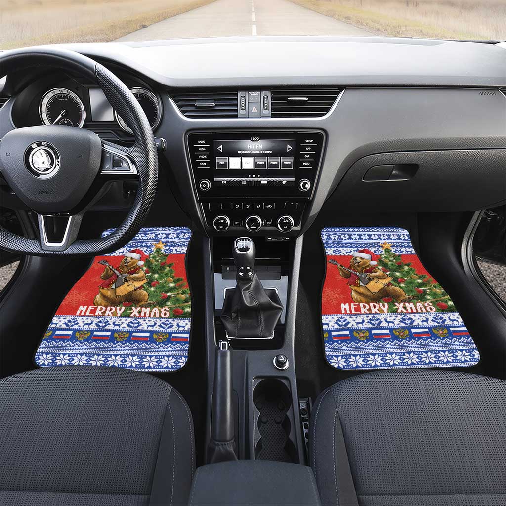 Russia Christmas Car Mats Brown Bear Playing Balalaika - Wonder Print Shop