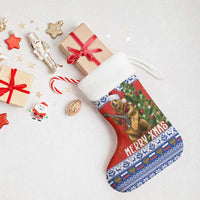 Russia Christmas Stocking Brown Bear Playing Balalaika - Wonder Print Shop