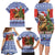 Russia Christmas Family Matching Long Sleeve Bodycon Dress and Hawaiian Shirt Brown Bear Playing Balalaika - Wonder Print Shop