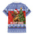 Russia Christmas Family Matching Off The Shoulder Long Sleeve Dress and Hawaiian Shirt Brown Bear Playing Balalaika - Wonder Print Shop