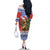 Russia Christmas Family Matching Off The Shoulder Long Sleeve Dress and Hawaiian Shirt Brown Bear Playing Balalaika - Wonder Print Shop