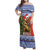 Russia Christmas Family Matching Off Shoulder Maxi Dress and Hawaiian Shirt Brown Bear Playing Balalaika - Wonder Print Shop