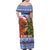 Russia Christmas Family Matching Off Shoulder Maxi Dress and Hawaiian Shirt Brown Bear Playing Balalaika - Wonder Print Shop