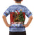 Russia Christmas Family Matching Short Sleeve Bodycon Dress and Hawaiian Shirt Brown Bear Playing Balalaika - Wonder Print Shop