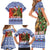 Russia Christmas Family Matching Short Sleeve Bodycon Dress and Hawaiian Shirt Brown Bear Playing Balalaika - Wonder Print Shop