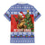 Russia Christmas Family Matching Short Sleeve Bodycon Dress and Hawaiian Shirt Brown Bear Playing Balalaika - Wonder Print Shop