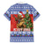 Russia Christmas Family Matching Summer Maxi Dress and Hawaiian Shirt Brown Bear Playing Balalaika - Wonder Print Shop