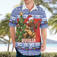 Russia Christmas Hawaiian Shirt Brown Bear Playing Balalaika - Wonder Print Shop