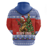 Russia Christmas Hoodie Brown Bear Playing Balalaika - Wonder Print Shop
