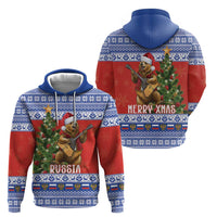 Russia Christmas Hoodie Brown Bear Playing Balalaika - Wonder Print Shop