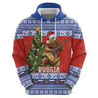 Russia Christmas Hoodie Brown Bear Playing Balalaika - Wonder Print Shop