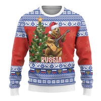 Russia Christmas Ugly Christmas Sweater Brown Bear Playing Balalaika - Wonder Print Shop