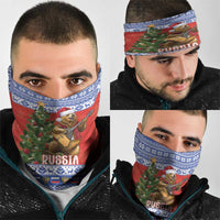 Russia Christmas Neck Gaiter Brown Bear Playing Balalaika - Wonder Print Shop