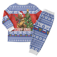 Russia Christmas Pajama Set Brown Bear Playing Balalaika - Wonder Print Shop