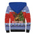 Russia Christmas Sherpa Hoodie Brown Bear Playing Balalaika - Wonder Print Shop