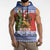 Russia Christmas Sleeveless Hoodie Brown Bear Playing Balalaika - Wonder Print Shop